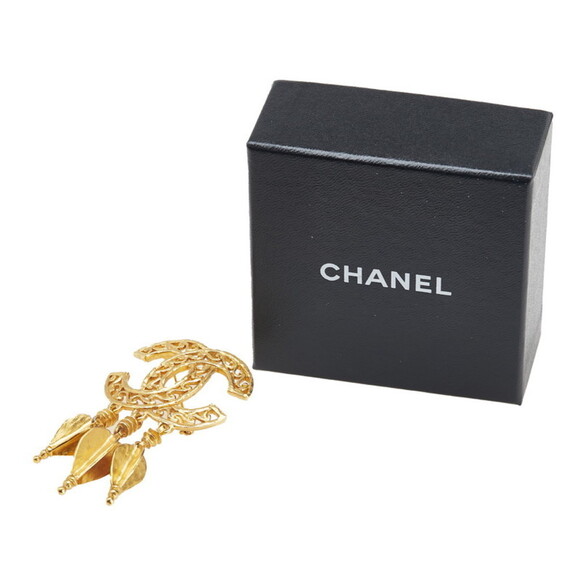 CHANEL Vintage Gold Logo Brooch - Picture 4 of 4